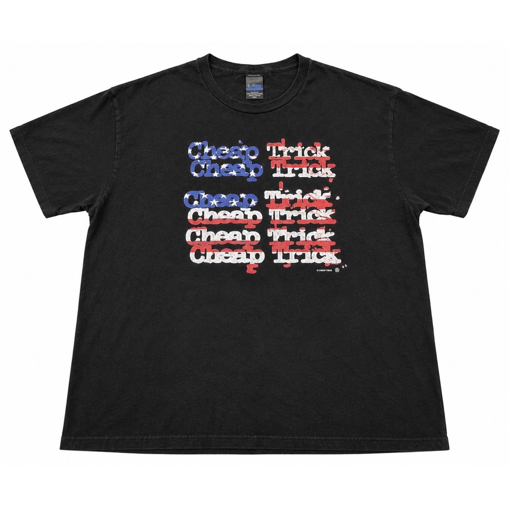 Cheap Trick Graphic T-Shirt Black Mens 3XL USA Flag Logo Band Tee